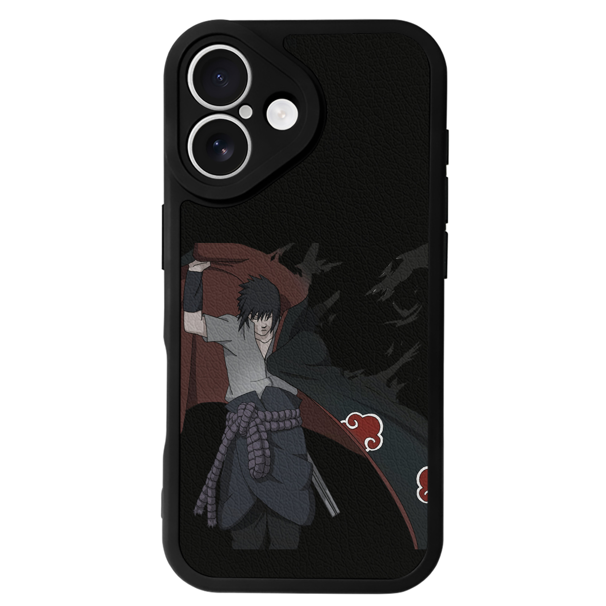 （画像用） NARUTO -ナルト- うちは サスケ Uchiha Sasuke 【iPhone 16シリーズ対応】シリコンスマホケース（レザー調） 材質：シリコン
